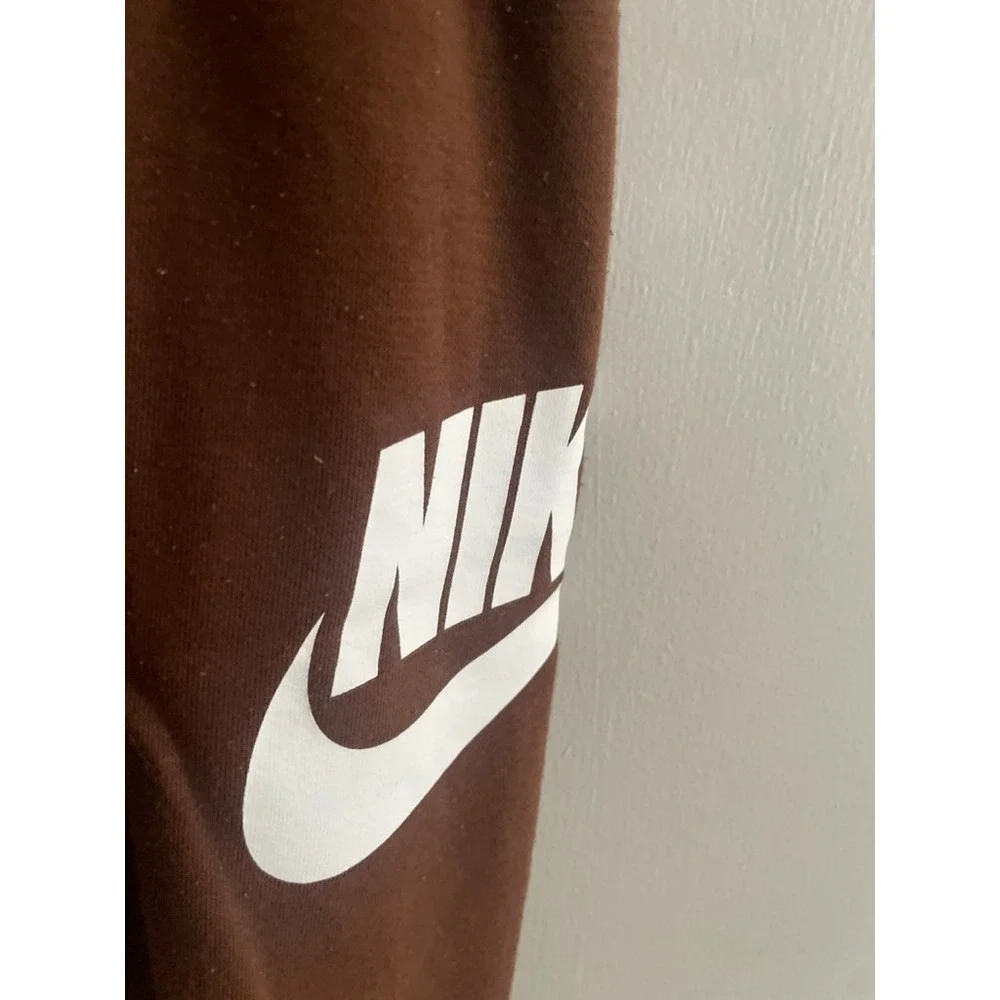 Nike Kids Brown Fleece Hoodie and Joggers Tracksuit Set 4T Futura Logo